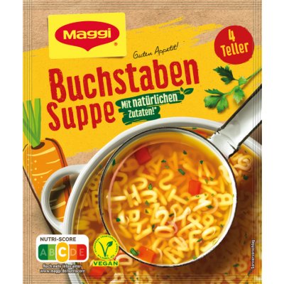 Maggi Buchstaben Suppe rajčatová polévka s těstovinou 1 l – Zboží Mobilmania