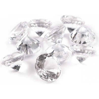 Dekorační broušené kamínky na svatební stoly tvar diamant barva čirá 20mm – Zboží Dáma