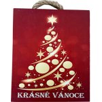 Bondecor Vánoční dřevěná dekorace - obdélník "Krásné Vánoce" 15x18cm – Hledejceny.cz