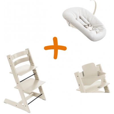Stokke Tripp Trapp High Chair Bundle + Tripp Trapp Newborn Set Vanilla White + Vanilla White + Vanilla White – Zboží Mobilmania