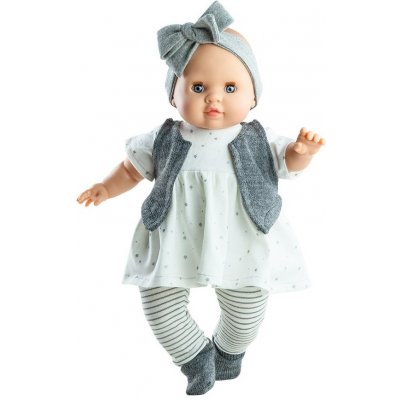 Paola Reina Realistické miminko holčička Agatha v bílých šatičkách – Zboží Mobilmania
