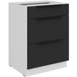 Stolarz-Lempert Kuchyňská skříňka Aria WH-BL - dolní 60 D 3S šuplíková PREMIUM BOX – Sleviste.cz