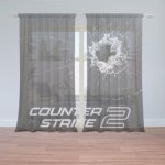 Sablio Záclony Counter Strike 2 Průstřel: 2ks 150x250cm – Hledejceny.cz
