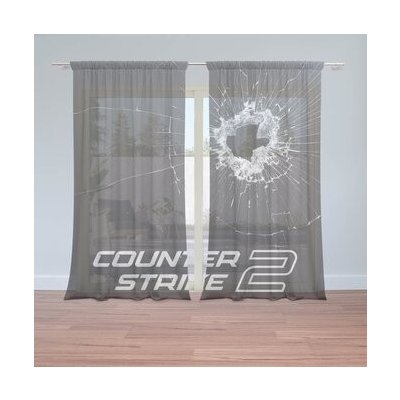 Sablio Záclony Counter Strike 2 Průstřel: 2ks 150x250cm – Hledejceny.cz