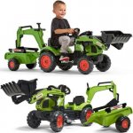 FALK Šlapací traktor 2040N Claas Arion 410 s nakladačem rypadlem a vlečkou – Zboží Dáma