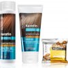 Kosmetická sada Dr. Santé Keratin keratinový regenerační šampon pro křehké vlasy 250 ml + kondicionér s keratinem pro křehké vlasy 200 ml + tuhé mýdlo na obličej 100 g dárková sada