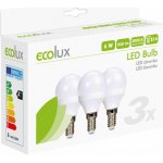Solight žárovka LED E14 6W miniGLOBE teplá bílá ECOLUX WZ433-3 3ks – Zboží Živě