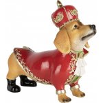 Vánoční figurka jezevčík s oblečkem a korunkou – 22*10*19 cm - Clayre & Eef – Hledejceny.cz