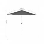 SPRINGOS SUNNY GU00200-XG Zahradní slunečník 290 cm, tmavě šedý – Hledejceny.cz