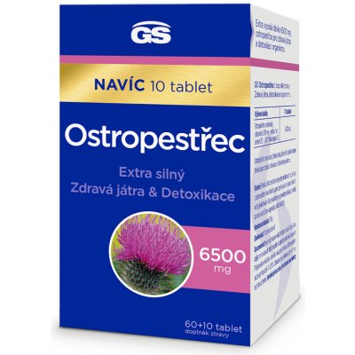 GS Ostropestřec 6500 mg 60 + 10 tablet Dárkové balení – Hledejceny.cz