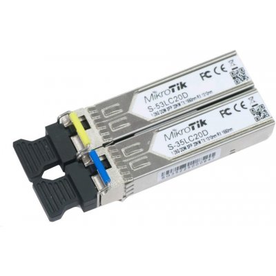 MikroTik SFP (miniGBIC) modul S-35/53LC20D, SM, 20km, 1.25G - S-3553LC20D – Zboží Živě
