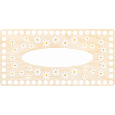 Chráněná dílna Dřevěný svět Víko na kapesníky 24 x 12 cm Sedmikrásky 1 – Zboží Dáma