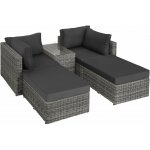 tectake 405092 zahradní ratanový nábytek san domino s hliníkovým rámem - světle šedá/tmavě šedá – Zboží Dáma