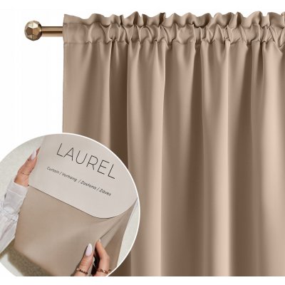 ROOM99 zatemňovací závěs Laurel 140x250 béžový s multifunkční páskou – Hledejceny.cz
