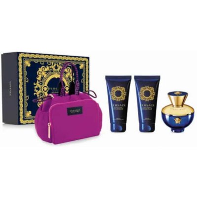 Versace Dylan Blue pour Femme parfémovaná voda 100 ml + tělové mléko 100 ml + sprchový gel 100 ml + kabelka, dárková sada pro ženy – Hledejceny.cz