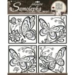 Samolepky na zeď čtverce a motýli plastická 1400, 51x40 cm – Zboží Mobilmania