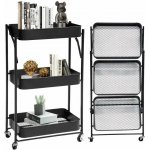 Servírovací stolek skládací kolečka kov černá NoBi TOTENHAM – Zboží Mobilmania