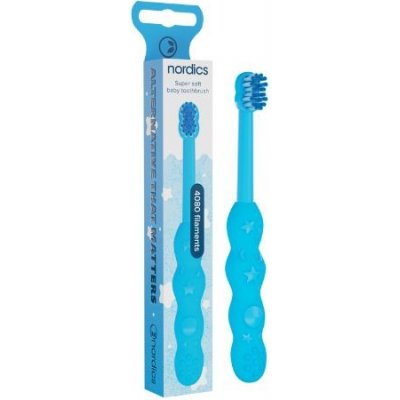 Nordics Oral Care Dětský zubní kartáček Super soft premium 0-2 let Modrá – Sleviste.cz