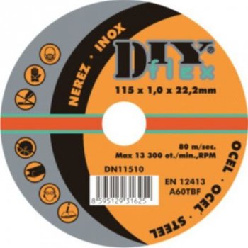 DIY - DY 11510 (115x1,0) kotouč řezný na ocel, nerez (10)