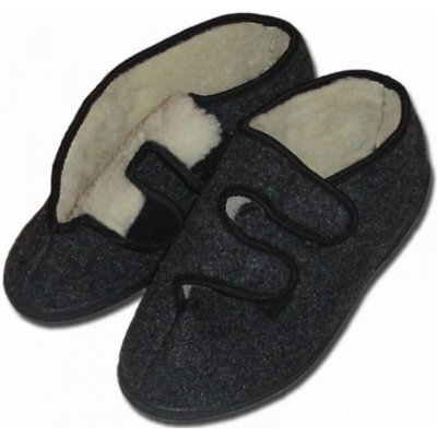 Ovčí věci nízké důchodky na suchý zip černá – Sleviste.cz