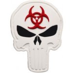 ARMED PATCHES PVC nášivka Punisher Biohazard, Bílá – Zboží Dáma