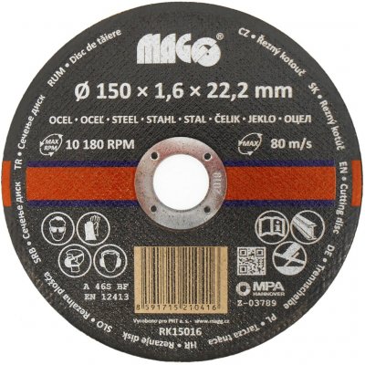 Magg Řezný kotouč 150 x 1,6 x 22,2 mm RK15016 – Hledejceny.cz