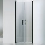 Westy 90 Černá DVOUKŘÍDLOVÉ Sprchové dveře, 195cm, 6mm – Sleviste.cz