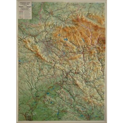 Jizerské hory a Český ráj - plastická mapa 75 x 100 cm v dřevěném rámu – Hledejceny.cz