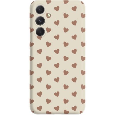 Matný kryt do Samsung Galaxy A55 5G Srdíčka Mocha Mousse beż – Hledejceny.cz