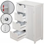 Miadomodo Úložná skříňka se 4 šuplíky, 55 x 30 x 82 cm, bílá – Zboží Dáma