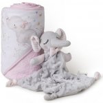 Interbaby SET OSUŠKA froté 100x100 SLONÍK + PŘÍTULKA růžová – Zboží Mobilmania
