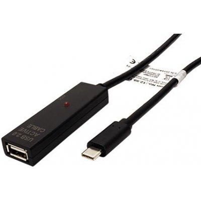 Value 12.99.1112 USB 2.0, aktivní prodlužovací, USB C(M) - USB A(F), 10m