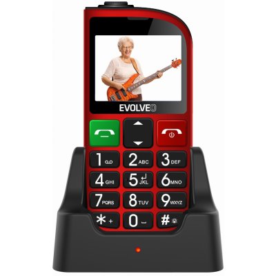 EVOLVEO EasyPhone FM, mobilní telefon pro seniory s nabíjecím stojánkem (červená barva) EP-800-FMR – Hledejceny.cz