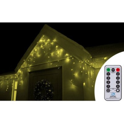 SPRINGOS LED krápníky 14,5 m 300 LED IP44 8 světelných módů s ovladačem teplá bílá CL0305 – Zboží Mobilmania