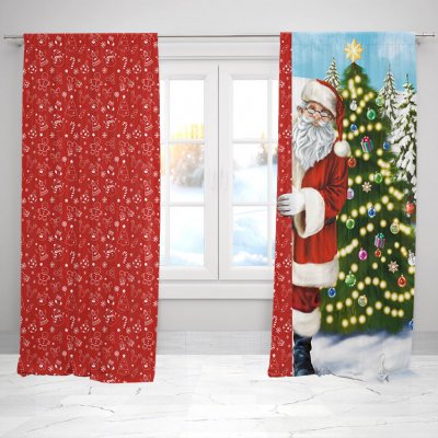 IMPAR Závěsy Santa – Veselé Vánoce (Rozměr : 140x250, Materiál: Blackout) – Hledejceny.cz