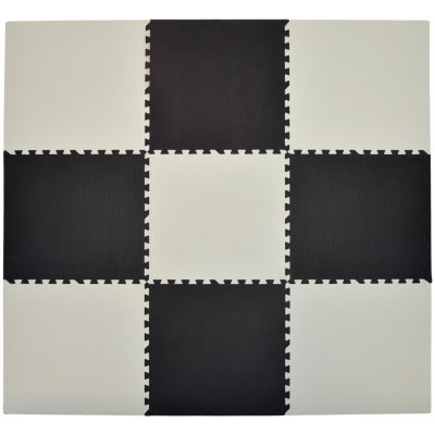 Divio Pěnový koberec Maxi 9 ks 180x180x1 cm černo-bílý