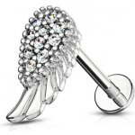 Šperky4U labreta piercing do brady křídlo LB0005ST-1206 – Zboží Dáma