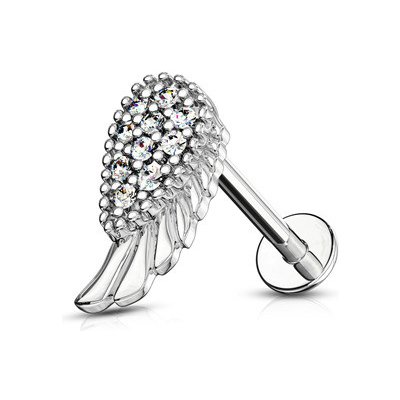 Šperky4U labreta piercing do brady křídlo LB0005ST-1206 – Zboží Dáma