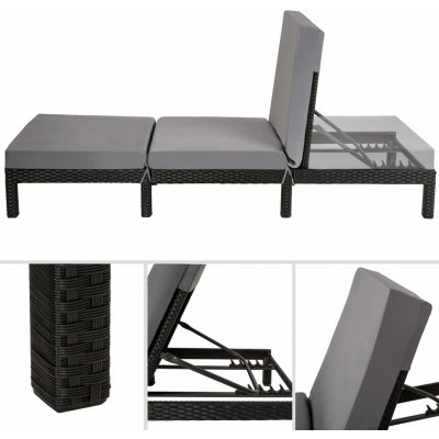 TECTAKE Ratanové zahradní lehátko SOFIA černá – Zboží Dáma