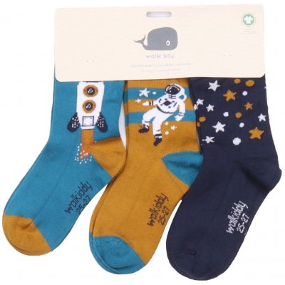 WALKIDDY Dětské ponožky (3 páry) Space Trip BIO