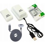 APT KX7B 2x XBOX 360 Baterie USB kabel, bílá – Zboží Živě