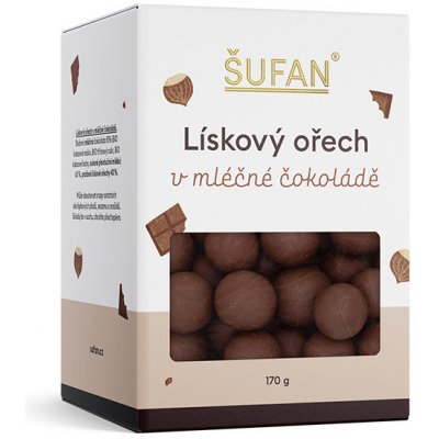 ŠUFAN Lískový ořech v mléčné čokoládě 170 g – Zboží Dáma
