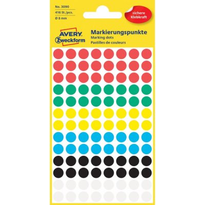 Avery Zweckform 3090 etikety 8mm 4 ks barevné – Zbozi.Blesk.cz