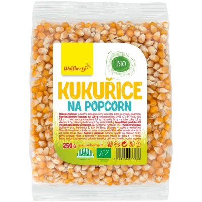 Wolfberry Kukuřice na popcorn BIO pro přípravu popcornu v BIO kvalitě 250 g – Zboží Mobilmania