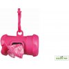 Autovýbava Trixie Plastový zásobník na sáčky na trus tvar KOST včetně 1 role á 15 ks různé barvy růžová
