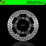 NG přední brzdový kotouč KAWASAKI KX 125/250 89-05, KLX 250/300/650R 93-07, SUZUKI RMZ 250 04-06 (plovoucí) (250X100X3) (4X6,5mm) plovoucí – Hledejceny.cz