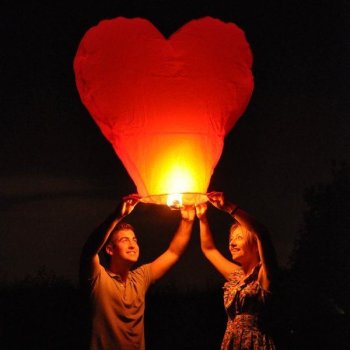 Lampion štěstí srdce