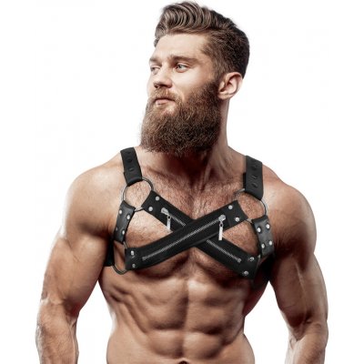 Fetish Submissive Attitude Eco Leather Brigade Man Chest Harness Black – Zboží Dáma