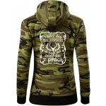 Blbý den na posedu dámská mikina trendy zipper s kapucí Zelený maskáč – Hledejceny.cz