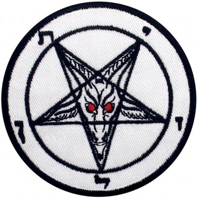 Nažehlovací nášivka Bafomet Satan. Průměr: 7,5 cm – Zboží Dáma